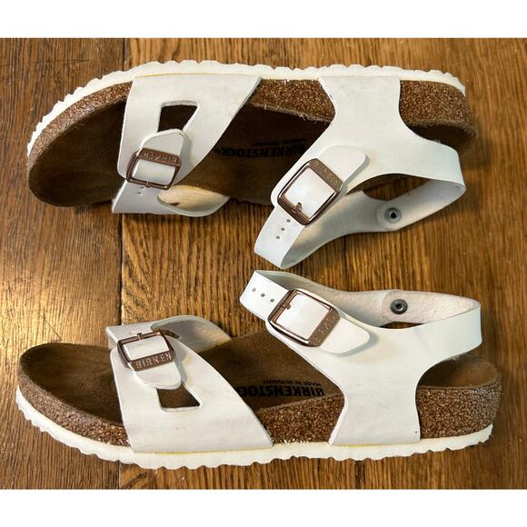 Birkenstock Rio Buckled Sandal White EU Sz 34 US 4 Retail $70 Birko-Flor Upper - Picture 7 of 7